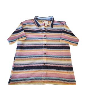 Davi & Dani Women's Crotchet Button Down Shirt NWT